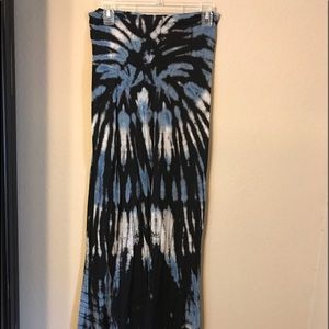 BLUE & BLACK MAXI SKIRT/ TUBE DRESS